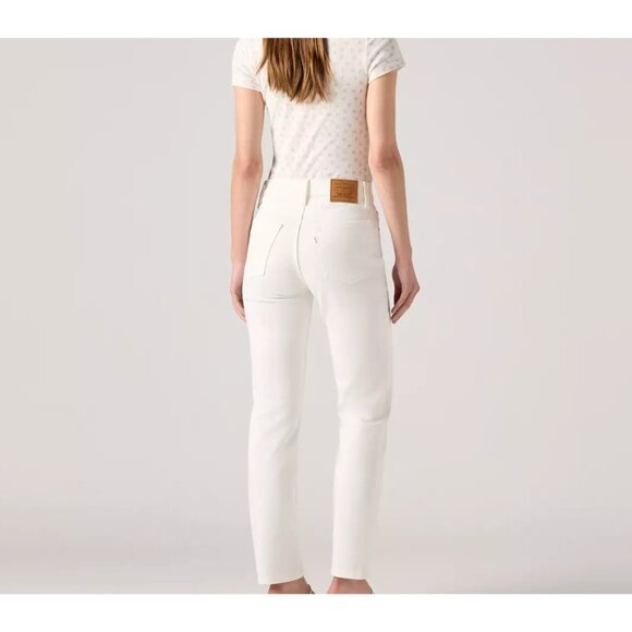 Levi's Premium 724 High Rise Slim Straight Jeans Cloud Dancer White 28x28 - Picture 3 of 8